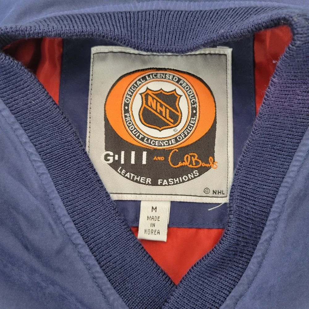 G-III Carl Banks Columbus Blue Jackets Windbreaker Mens M Navy Blue V-Neck NHL